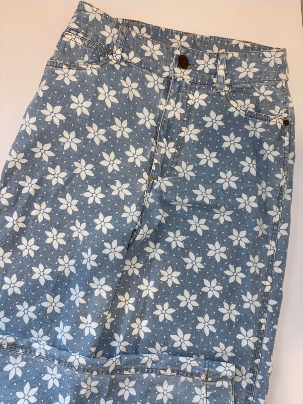 Wrangler Billabong Blue Floral Print Women’s Jeans - Picture 3 of 5